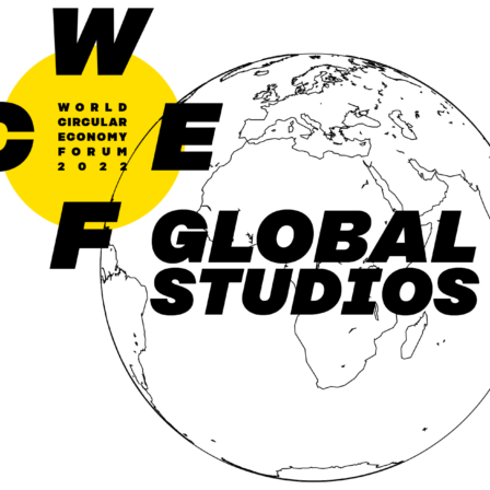 WCEF2022 logo, globe and the text Global Studios.