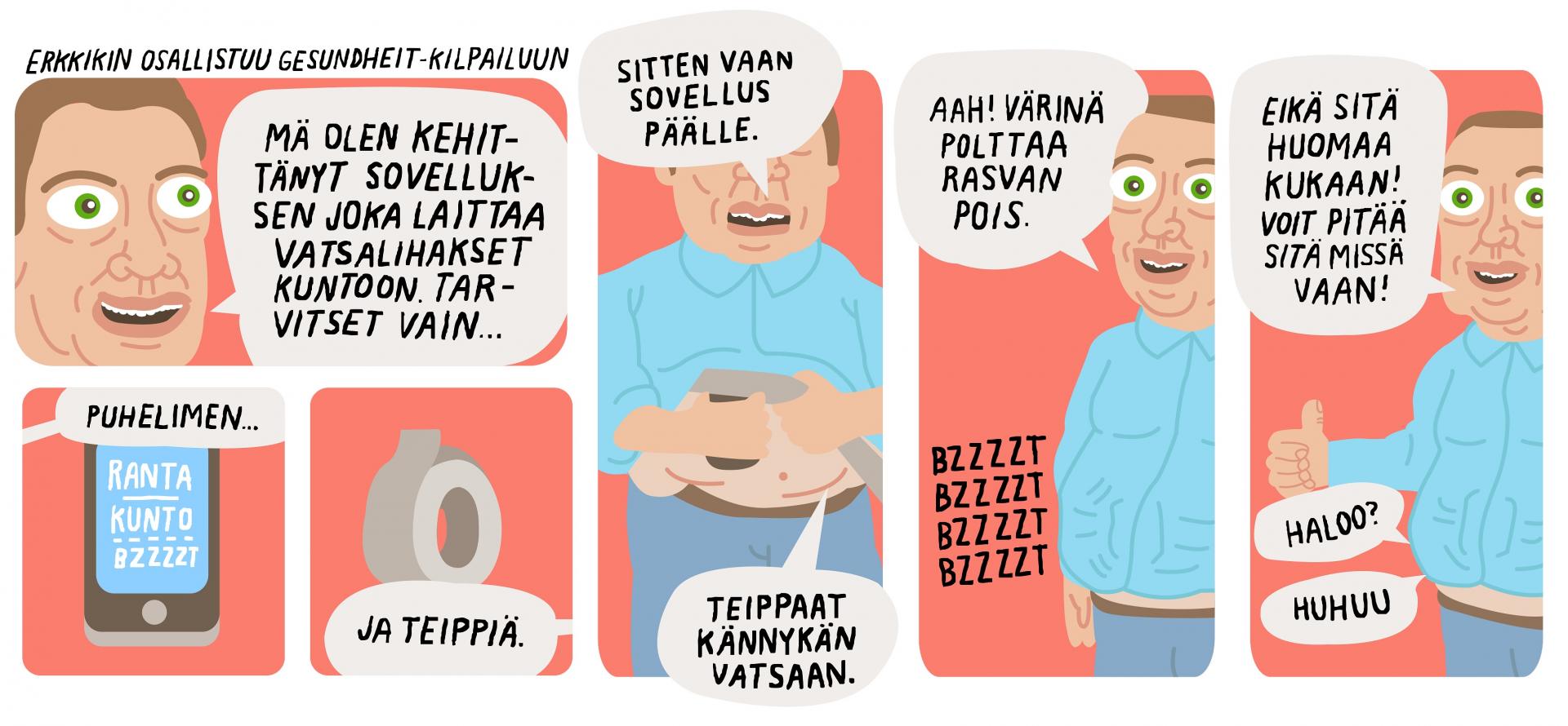 Sarjakuva Gesundheit kilpailuun osallistumisesta