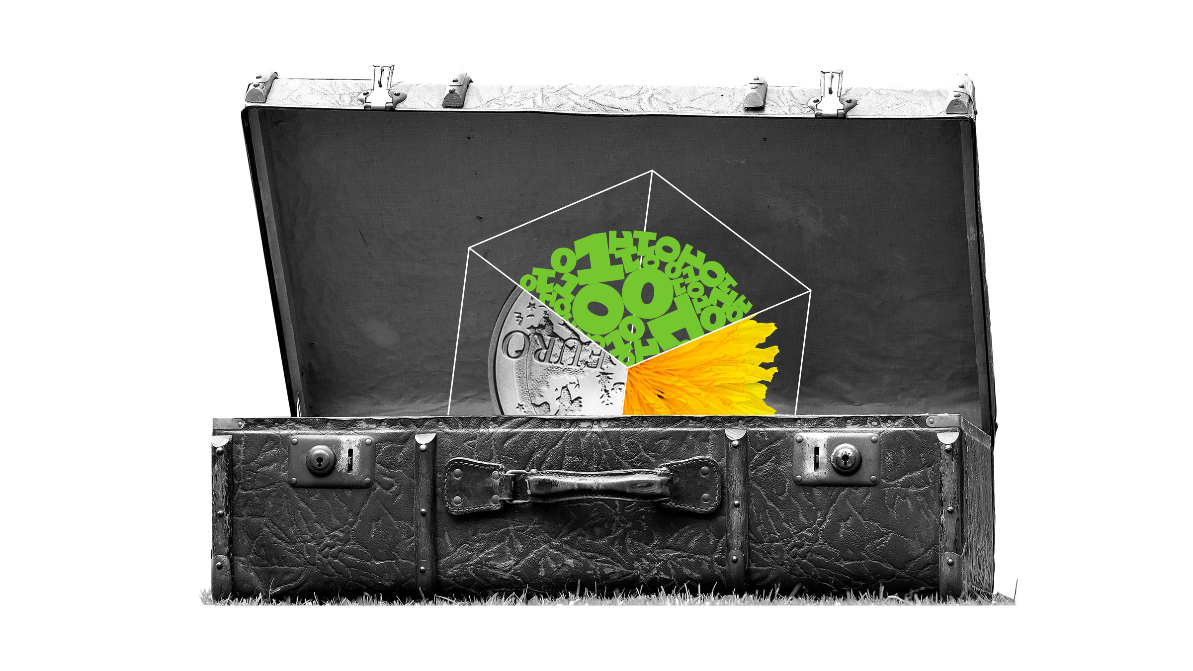 A briefcase containing a diamond which depicts different aspects of corporate social responsibility.