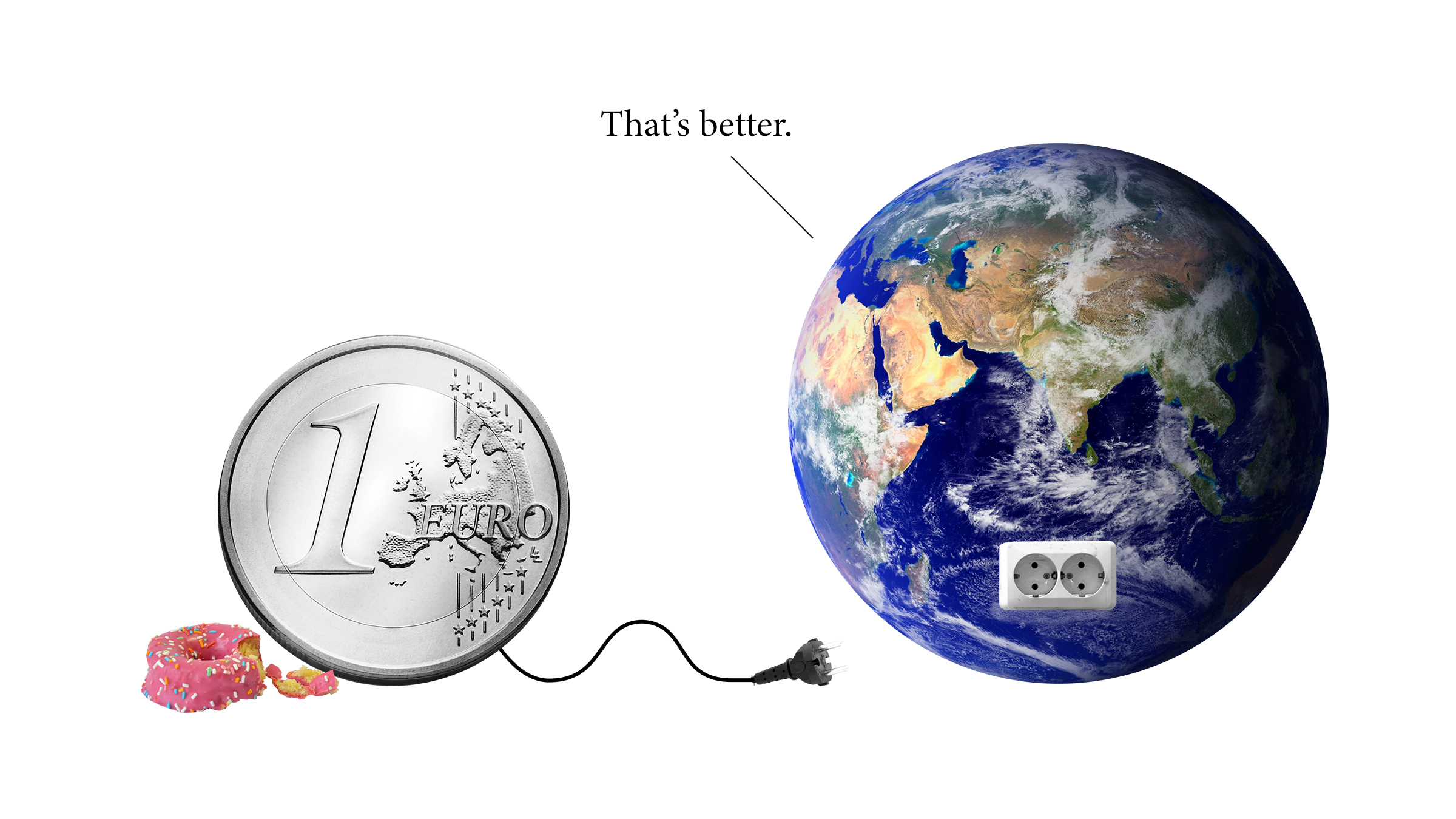 euro coin and the globe