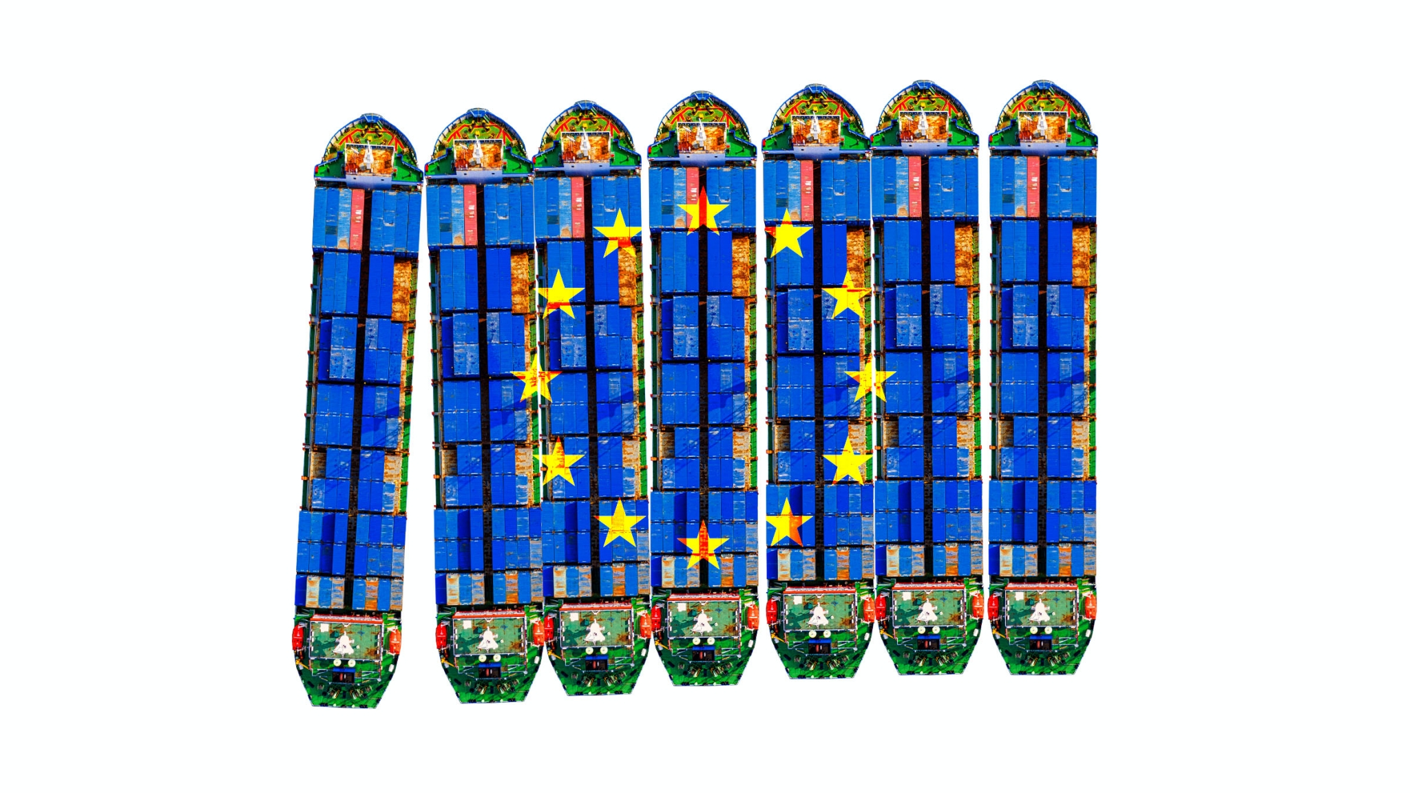 Carbo boats with an EU logo