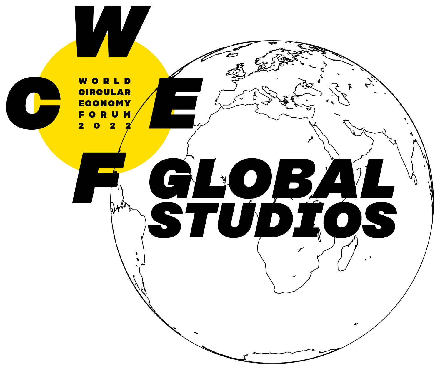 WCEF2022 logo, globe and the text Global Studios.