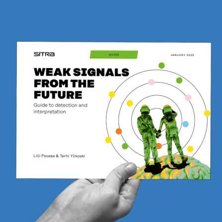 Hand holding Weak signals guide