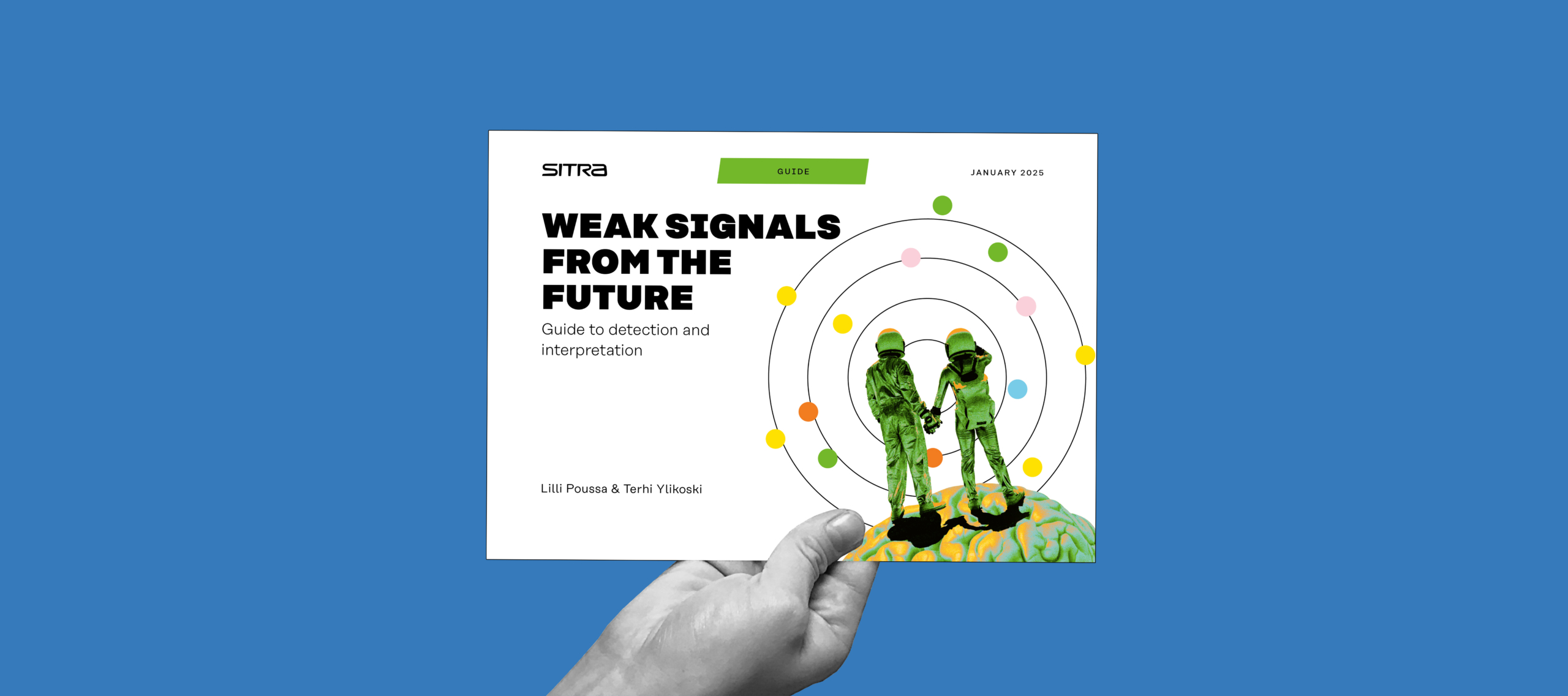 Hand holding Weak signals guide